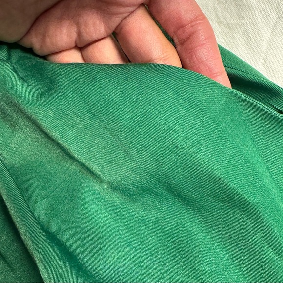 Mara’s Collection Green Satin Wide Leg Pants Size L Made in Greece NWT - Picture 14 of 16